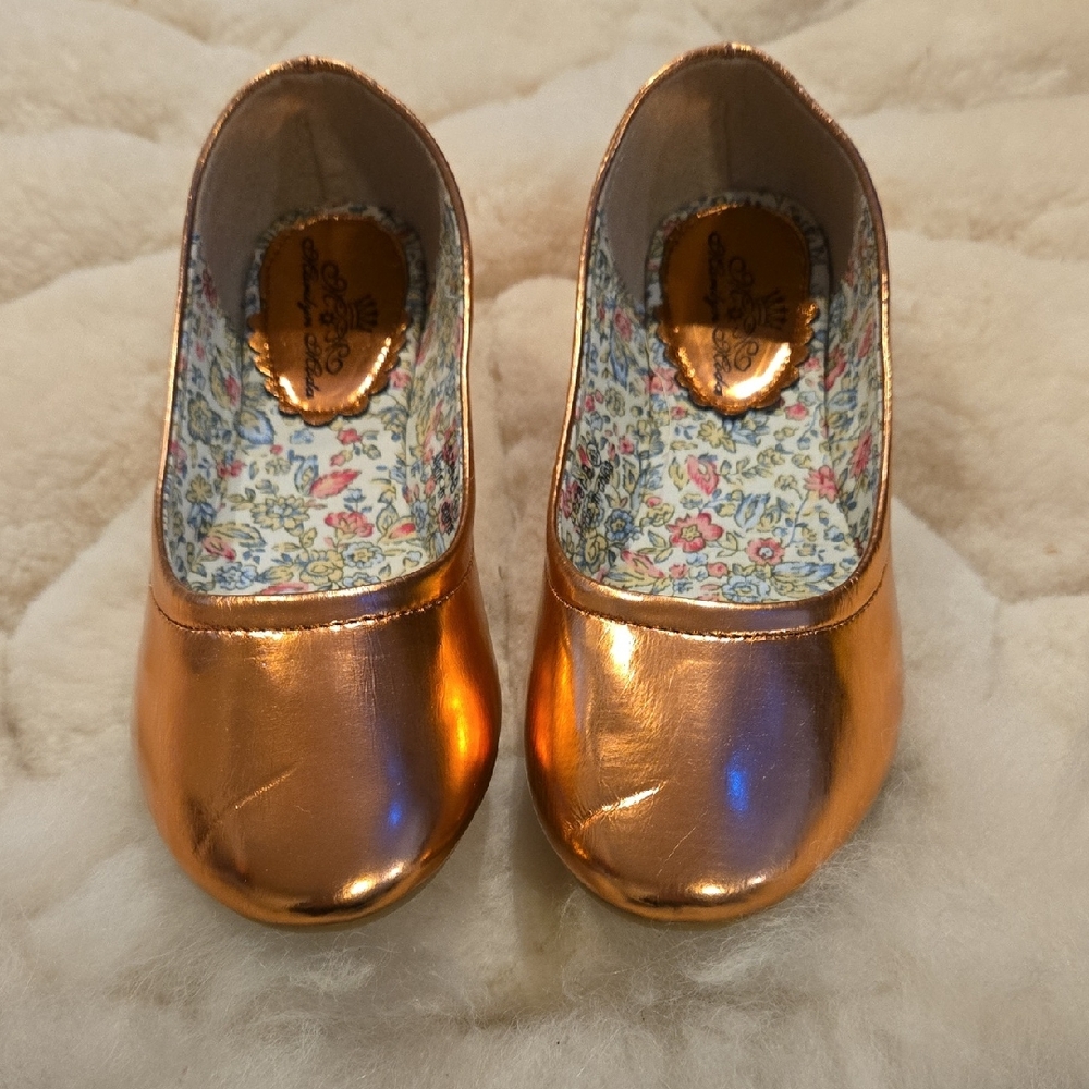 Shiny Bronze Flats